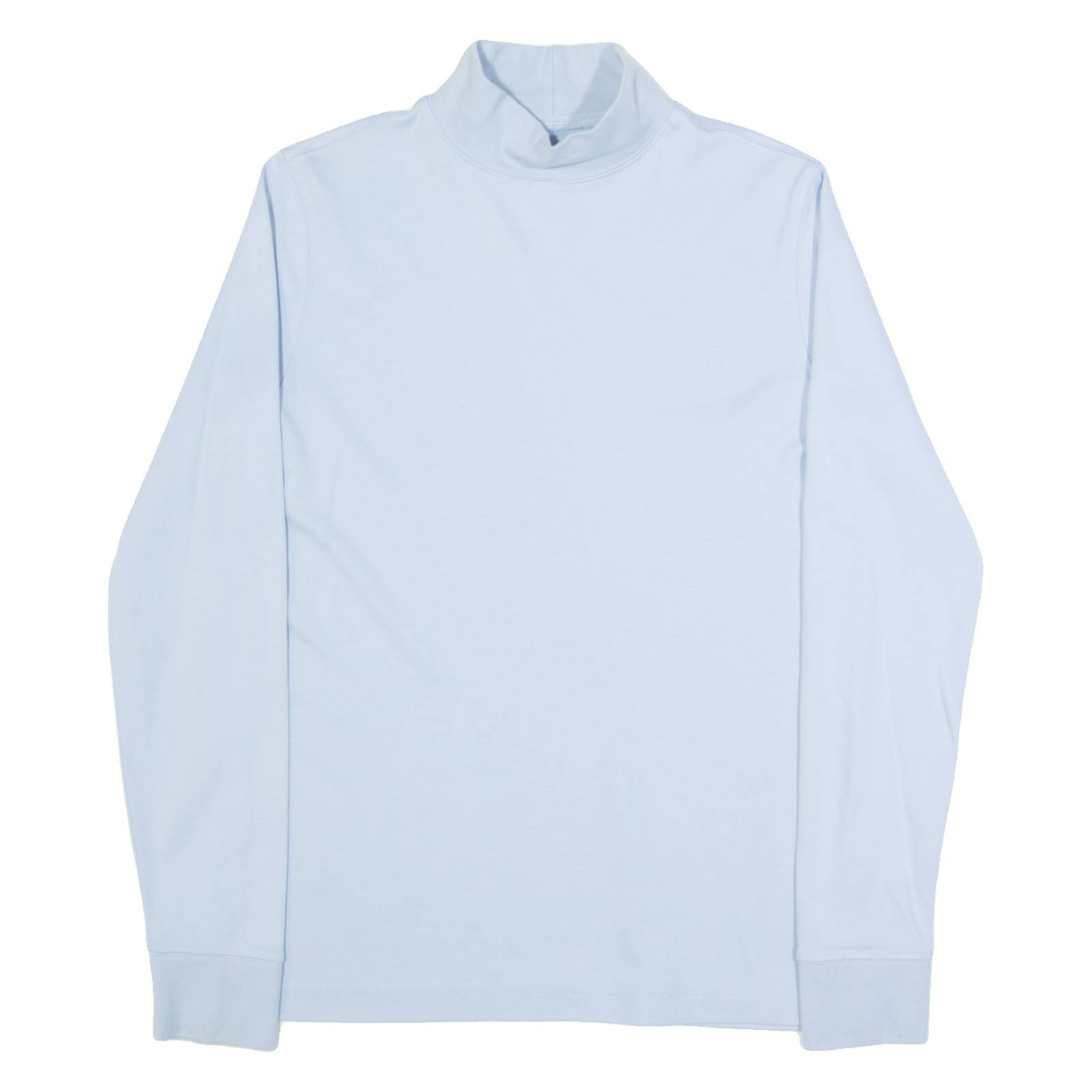 LANDS END Womens T-Shirt Blue Long Sleeve High Neck XS
