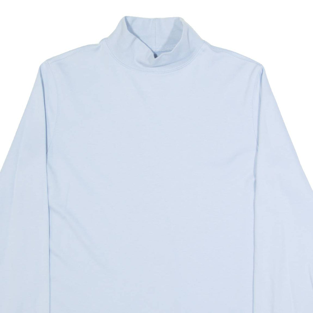 LANDS END Womens T-Shirt Blue Long Sleeve High Neck XS