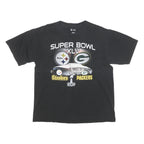 NFL Mens Black Super Bowl XLV Graphic T-Shirt L Short Sleeve Crew Neck Official