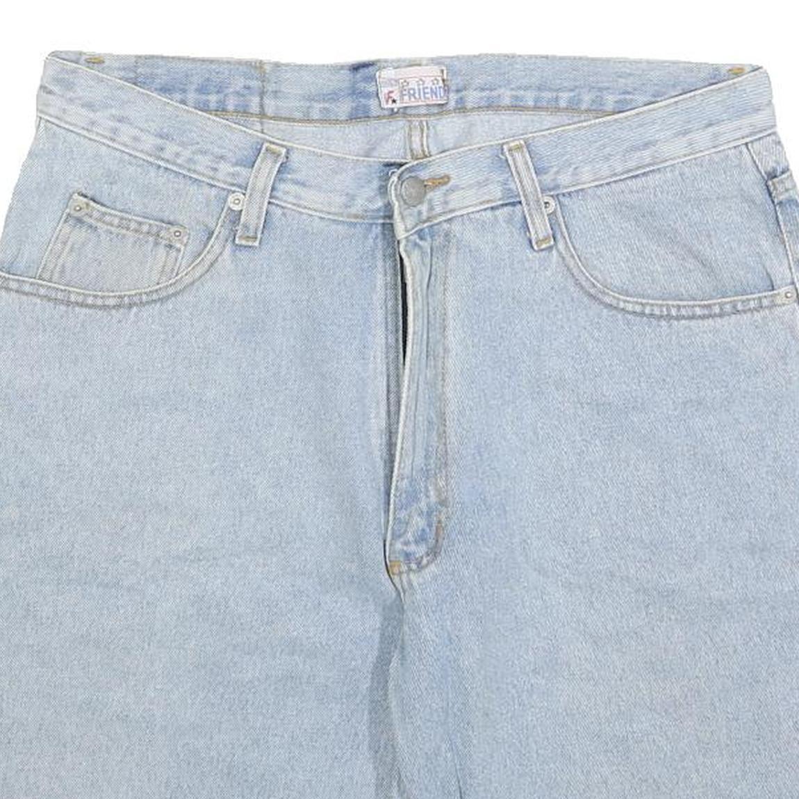 FRIEND Mens Shorts Blue Denim Casual M W32 Cotton Blend Classic Fit