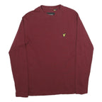 LYLE & SCOTT Mens Maroon Long Sleeve Crew Neck Cotton Blend T-Shirt M