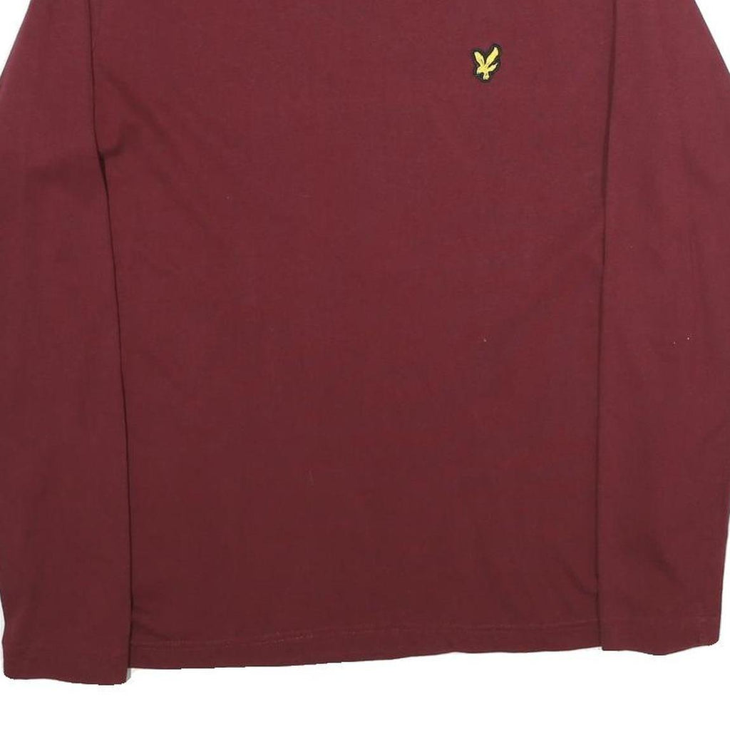 LYLE & SCOTT Mens Maroon Long Sleeve Crew Neck Cotton Blend T-Shirt M