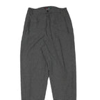 MADE FASHION Womens Polyester Blend Black Check Relaxed Straight Trousers W25