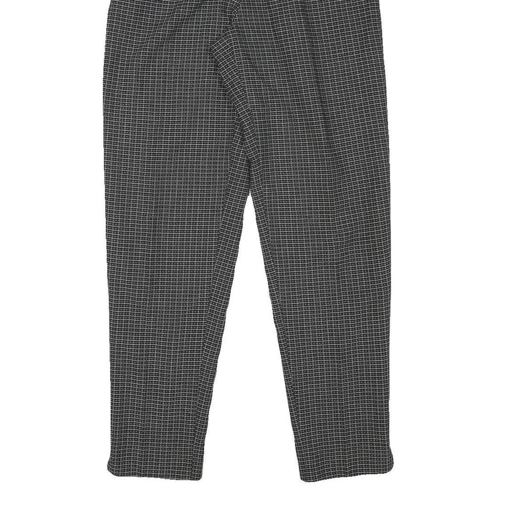 MADE FASHION Womens Polyester Blend Black Check Relaxed Straight Trousers W25