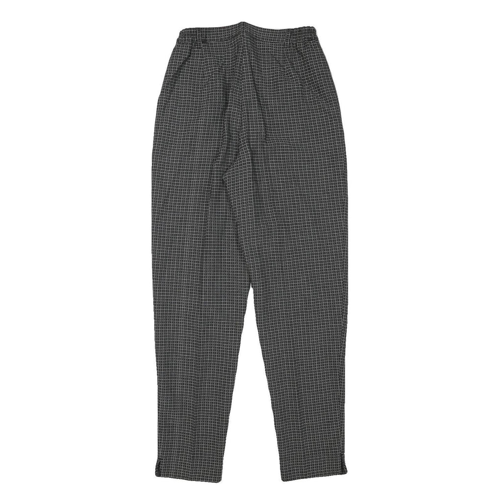MADE FASHION Womens Polyester Blend Black Check Relaxed Straight Trousers W25