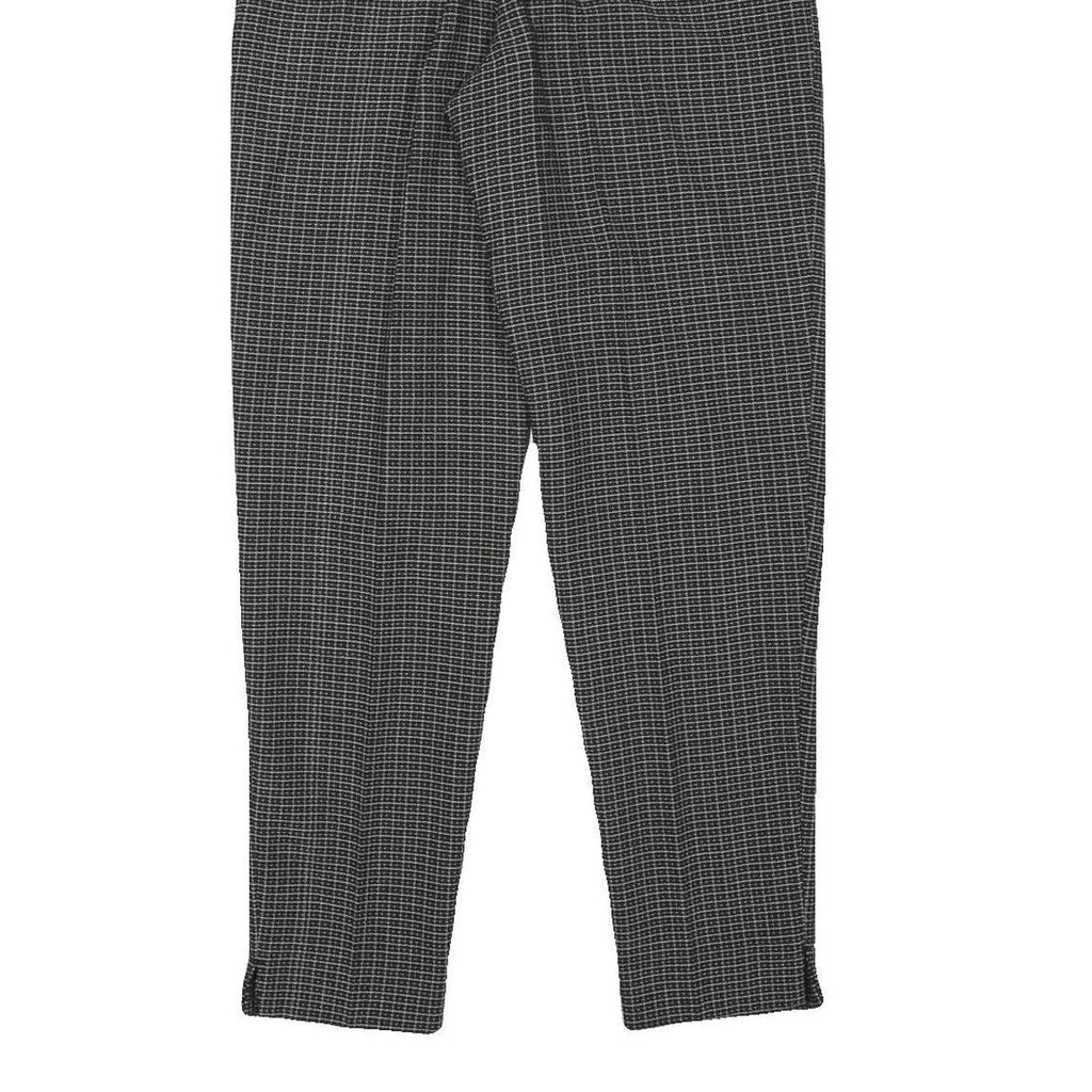 MADE FASHION Womens Polyester Blend Black Check Relaxed Straight Trousers W25
