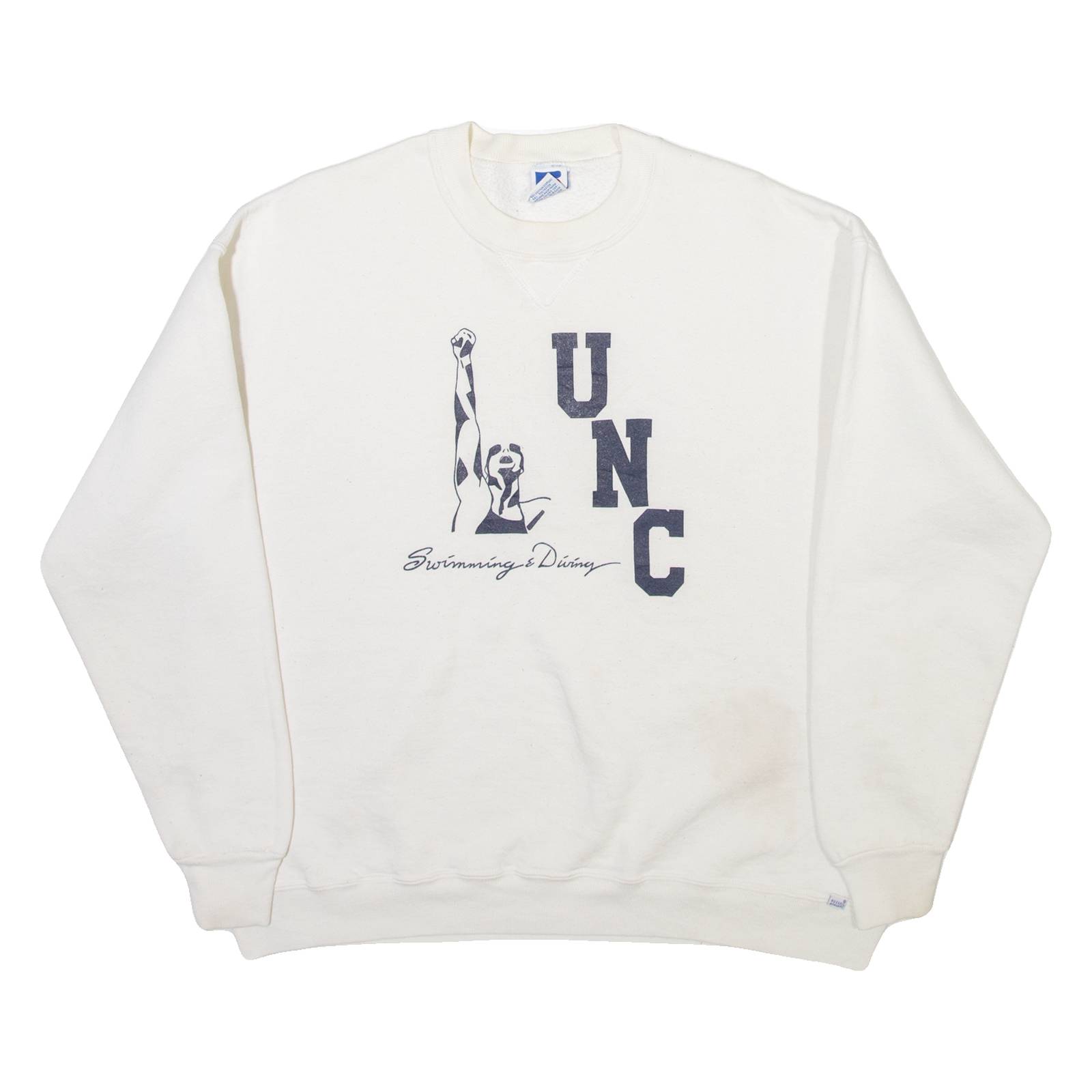 RUSSELL ATHLETIC Mens Sweatshirt Cream XL