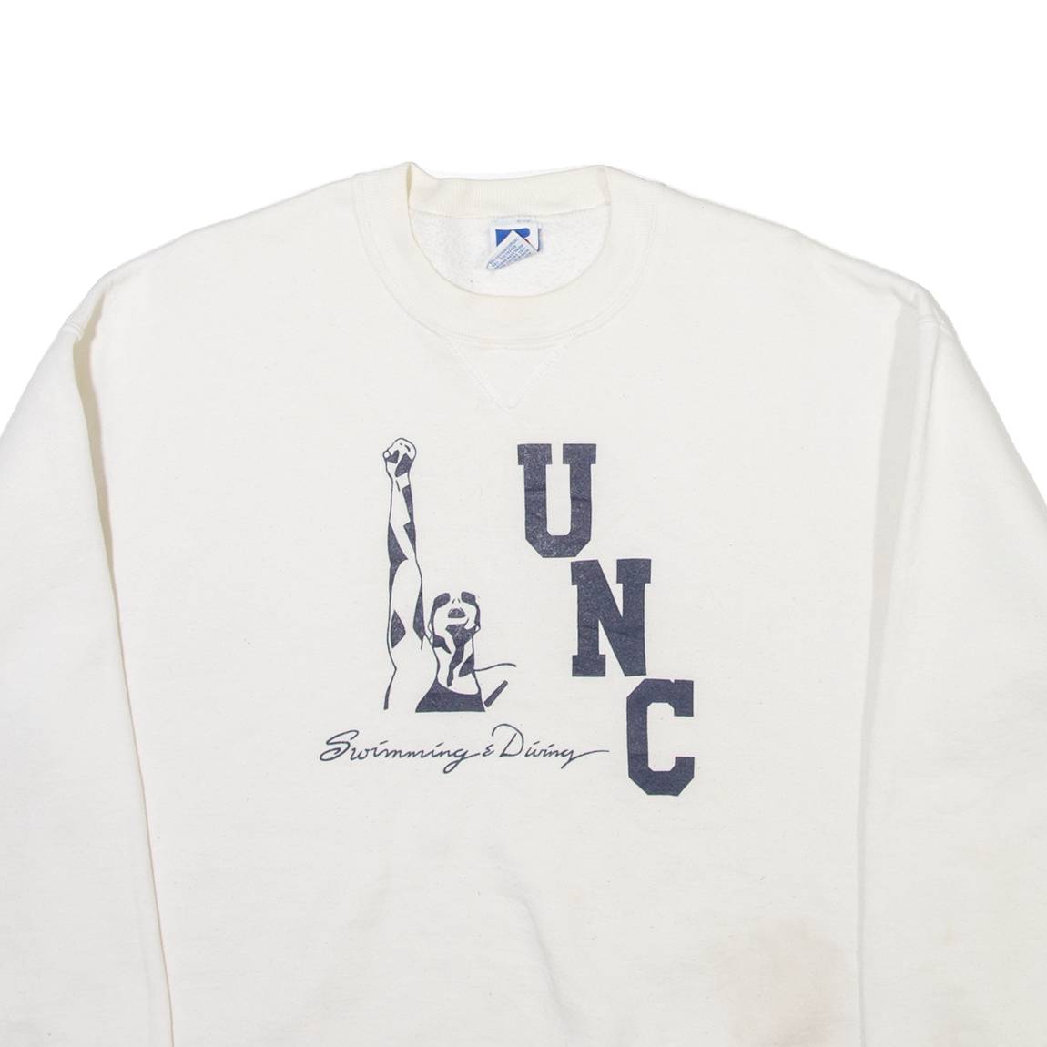 RUSSELL ATHLETIC Mens Sweatshirt Cream XL