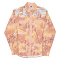 KONG SORN Rap Mens Shirt Brown Crazy Pattern Long Sleeve L