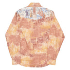 KONG SORN Rap Mens Shirt Brown Crazy Pattern Long Sleeve L