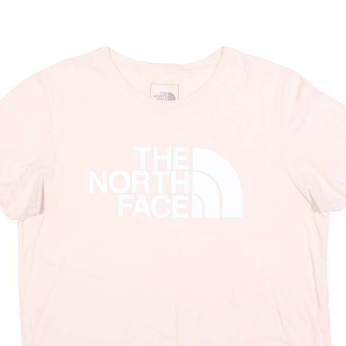 THE NORTH FACE Womens Pink White Logo Casual T-Shirt M Short Sleeve Crew Neck