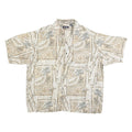 PURITAN Mens Beige & Brown Cotton Blend XL Tropical Pattern Casual Short Sleeve