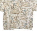 PURITAN Mens Beige & Brown Cotton Blend XL Tropical Pattern Casual Short Sleeve