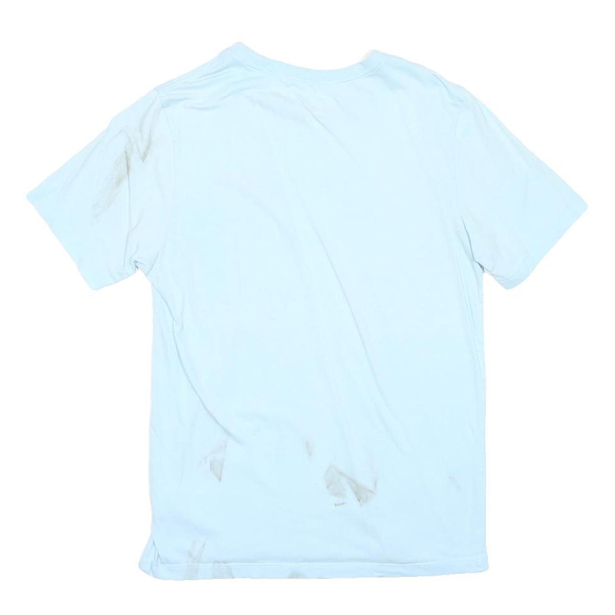 NIKE Mens Light Blue Red Logo Classic T-Shirt S Short Sleeve Crew Neck Casual