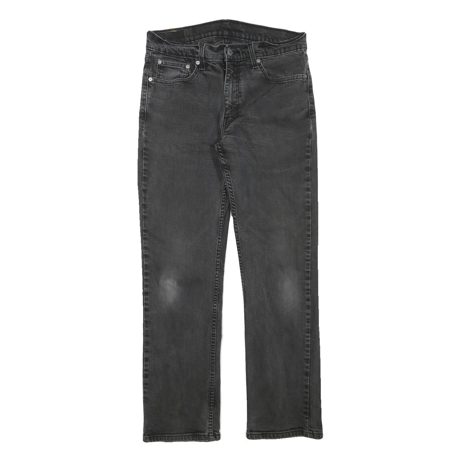 LEVI'S Mens Regular Fit Black Denim Jeans Cotton Blend W30 L28 Classic Straight