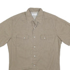 WRANGLER Mens Beige Pattern Short Sleeve Shirt XS Cotton Blend Casual