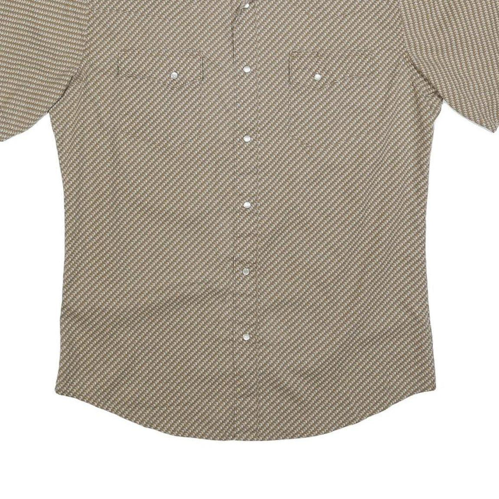 WRANGLER Mens Beige Pattern Short Sleeve Shirt XS Cotton Blend Casual