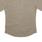 WRANGLER Mens Beige Pattern Short Sleeve Shirt XS Cotton Blend Casual