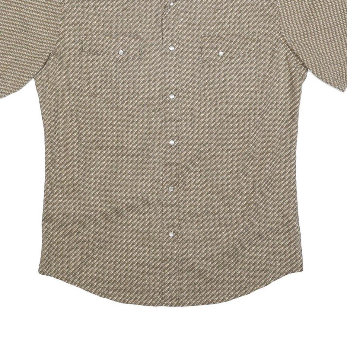 WRANGLER Mens Beige Pattern Short Sleeve Shirt XS Cotton Blend Casual