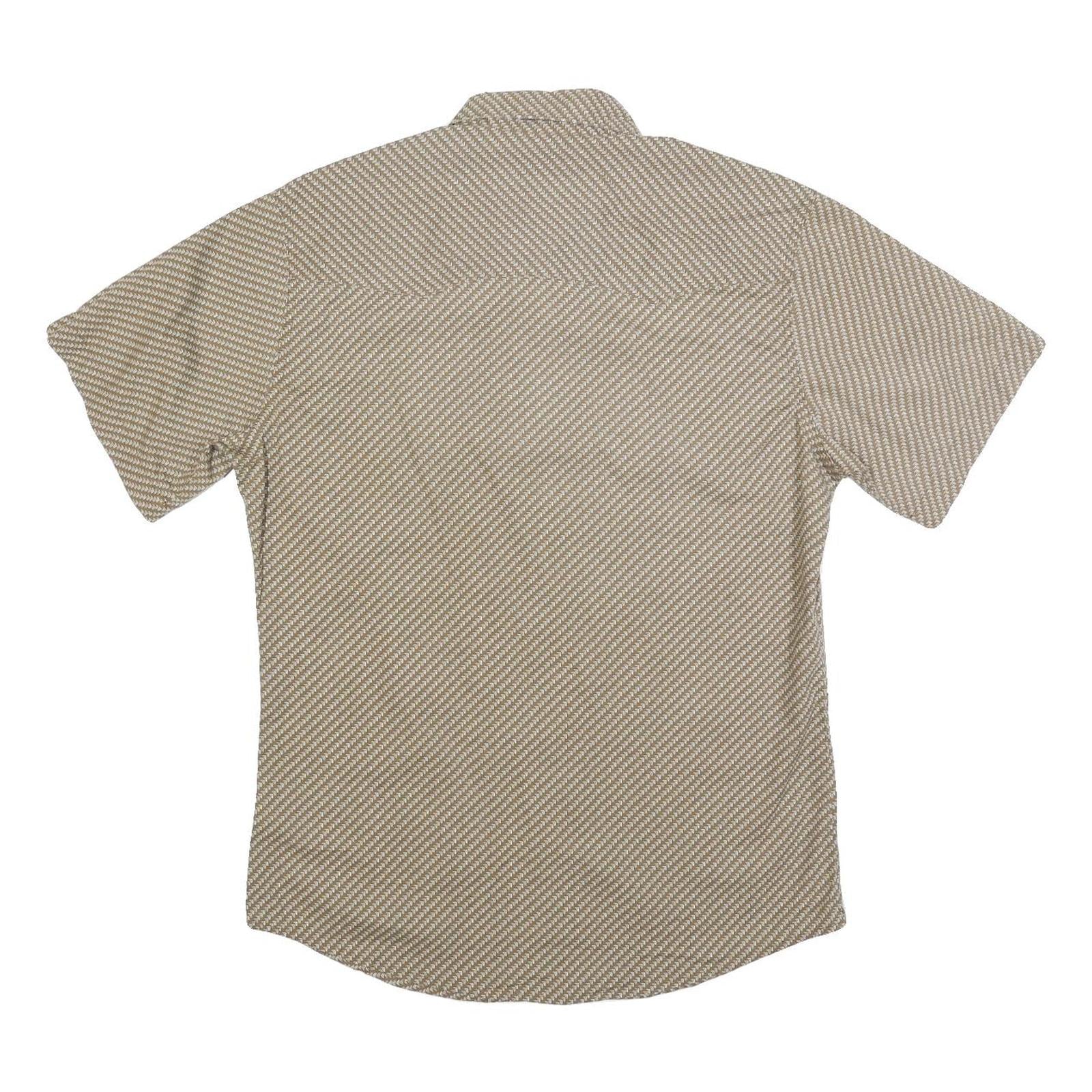 WRANGLER Mens Beige Pattern Short Sleeve Shirt XS Cotton Blend Casual
