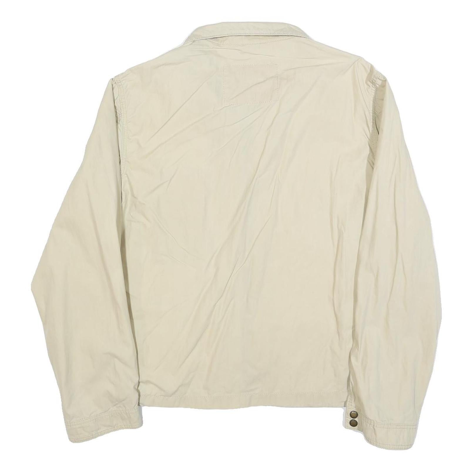 TIMBERLAND Mens Cream Outdoor Jacket XL Cotton Blend Plain Zip Casual