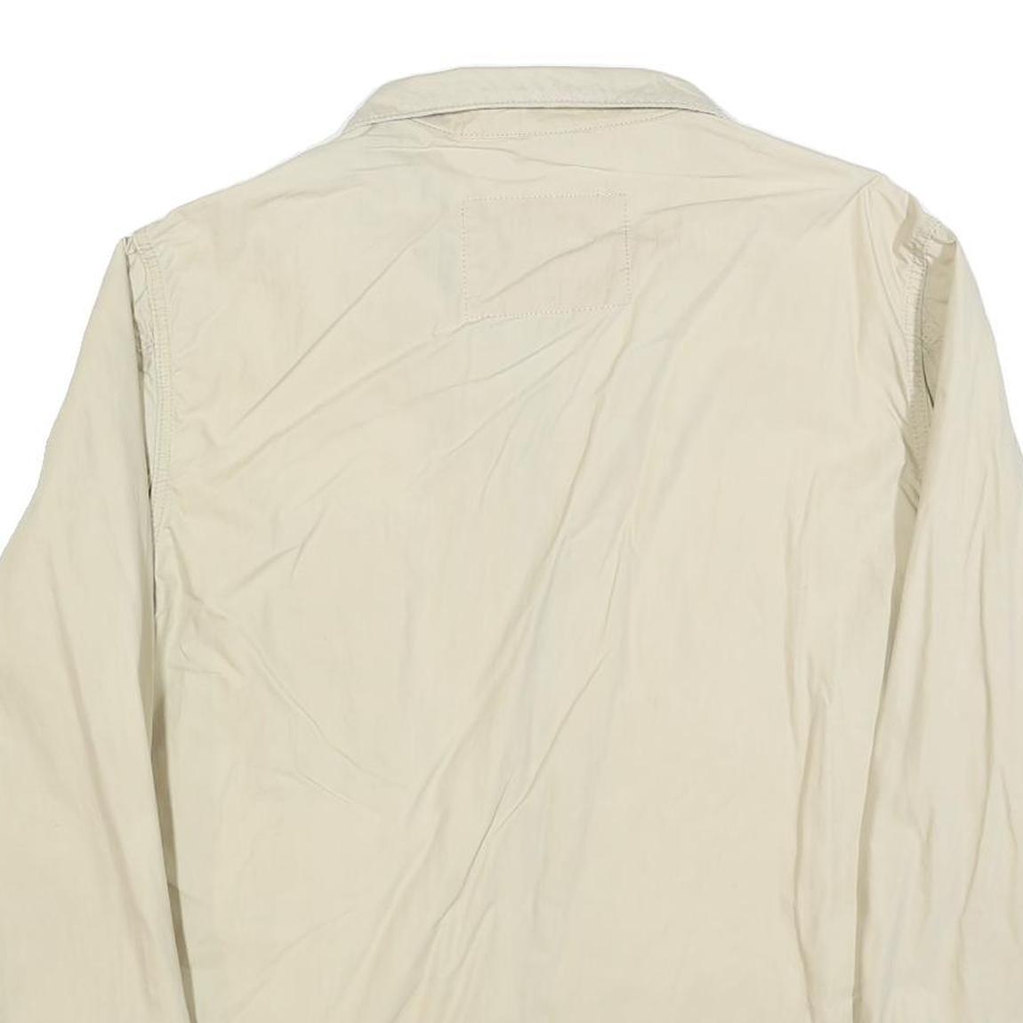 TIMBERLAND Mens Cream Outdoor Jacket XL Cotton Blend Plain Zip Casual