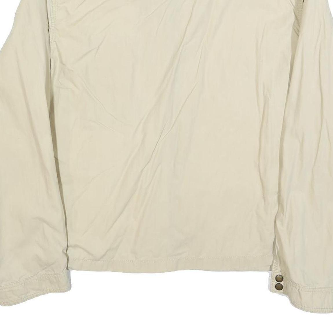 TIMBERLAND Mens Cream Outdoor Jacket XL Cotton Blend Plain Zip Casual