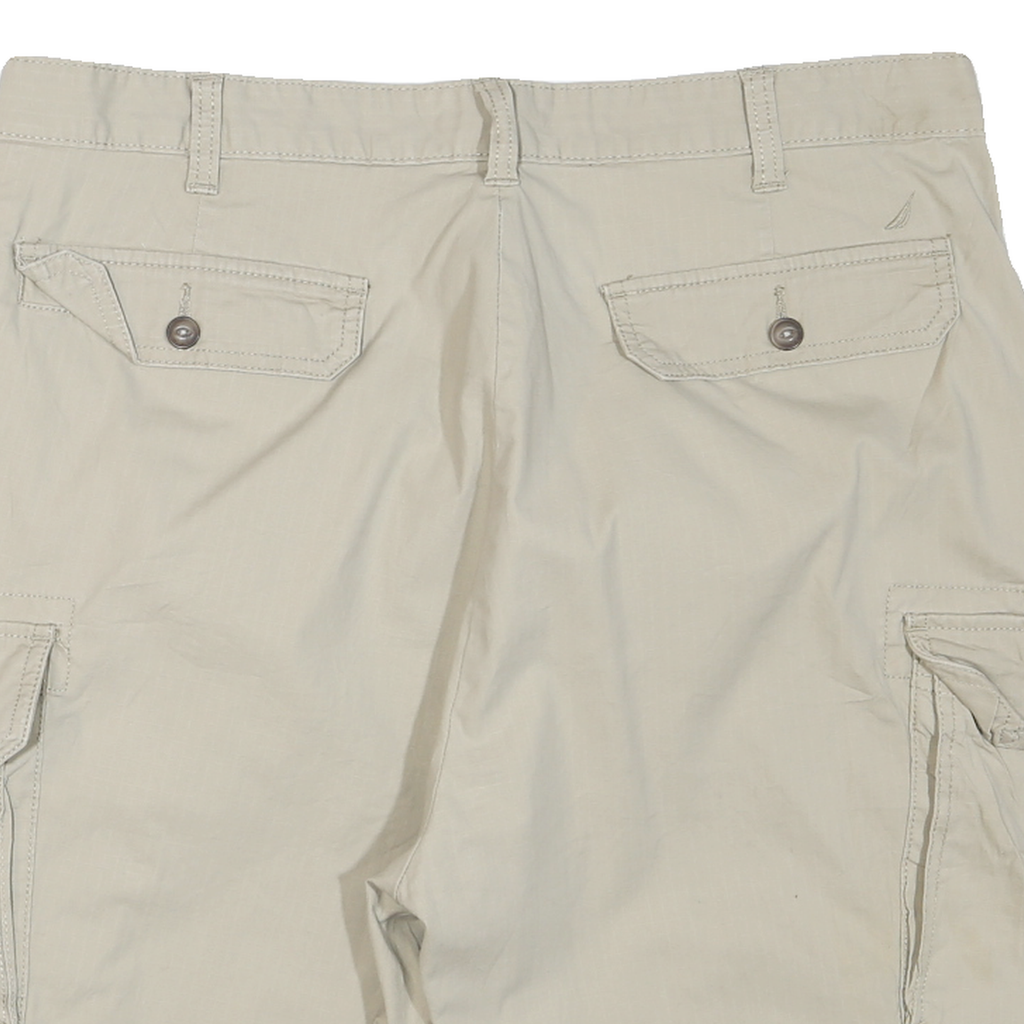 NAUTICA Mens Shorts Beige Cargo Plain XL W36 Casual Cotton Blend