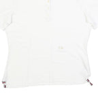 TOMMY HILFIGER Womens White Short Sleeve Plain Polo Shirt L Signature