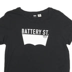 LEVI'S Womens Black Battery St Graphic T-Shirt L Short Sleeve Crew Neck Cotton