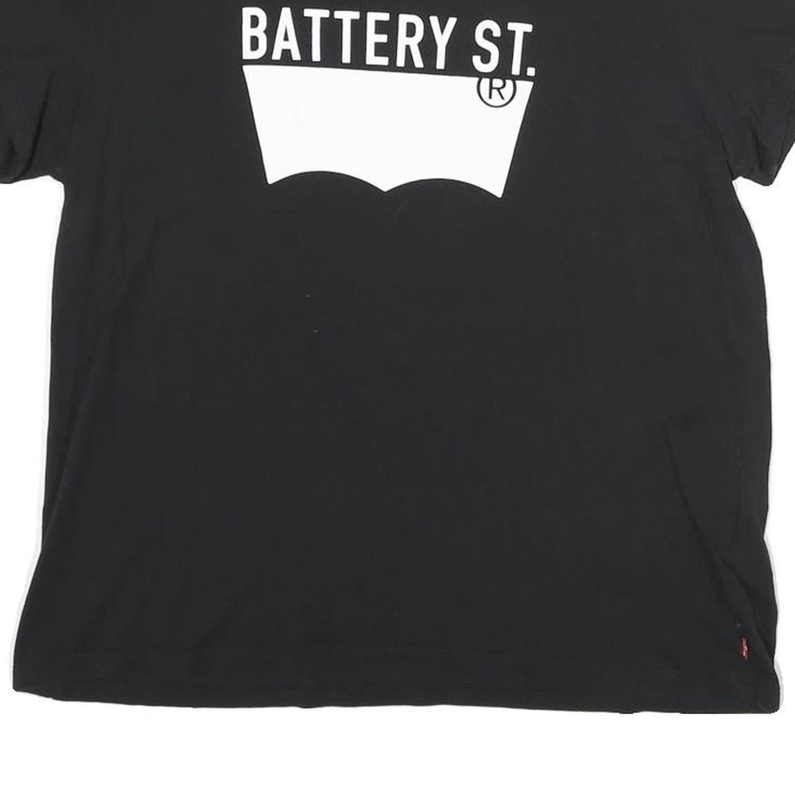 LEVI'S Womens Black Battery St Graphic T-Shirt L Short Sleeve Crew Neck Cotton
