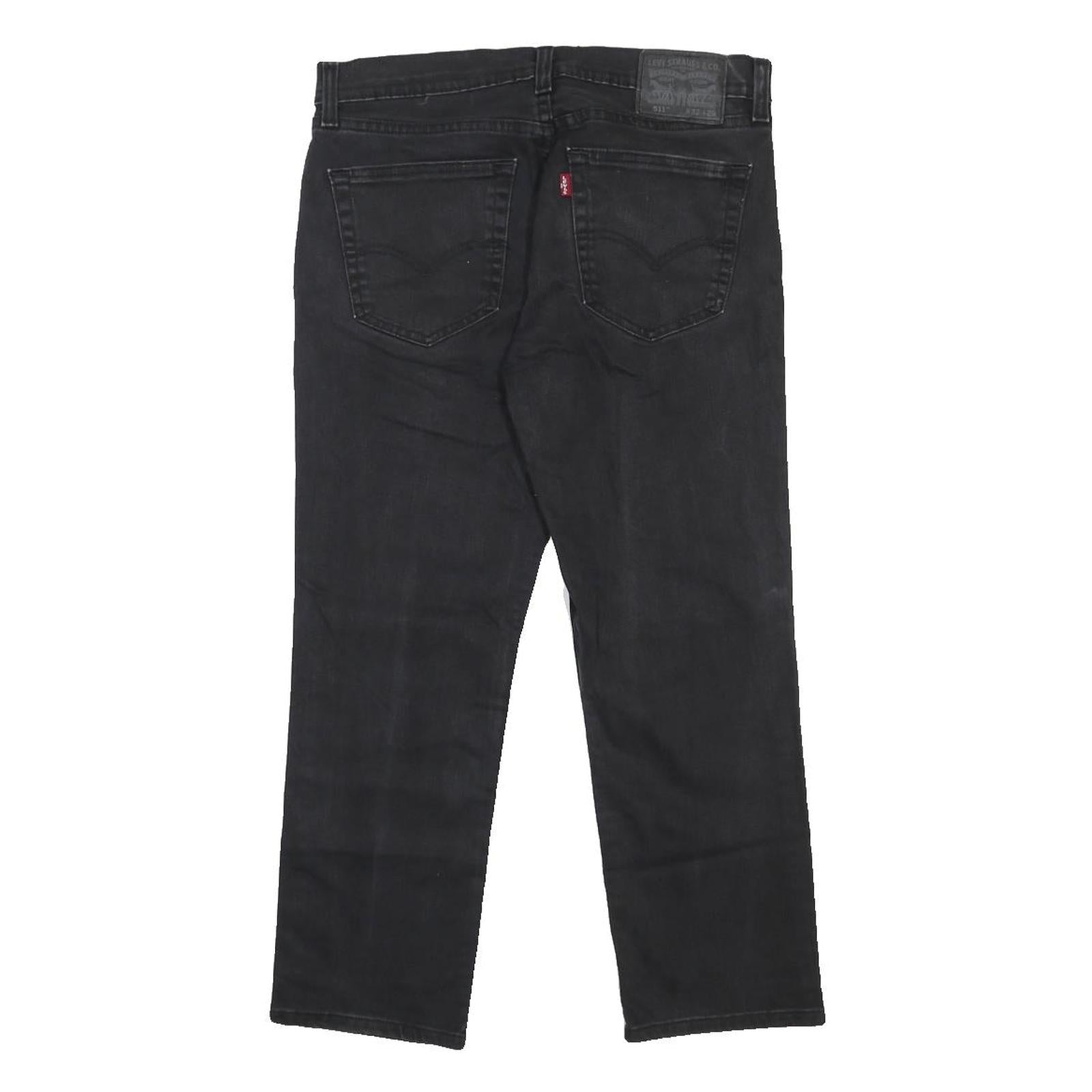 LEVI'S 511 Mens Black Slim Skinny Denim W32 L25 Zip Cotton Blend Jeans