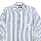 NAUTICA Mens Blue & White Striped Shirt S Classic Fit Casual Cotton Blend