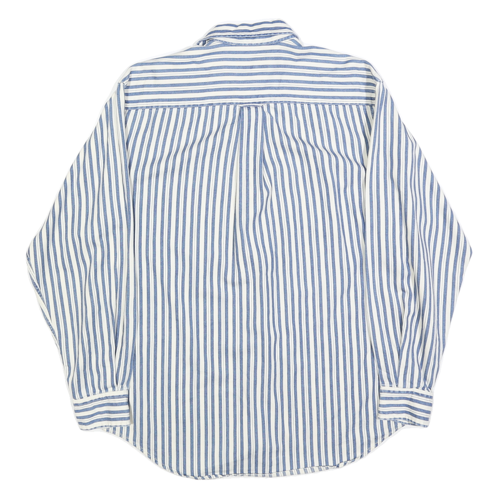 NAUTICA Mens Blue & White Striped Shirt S Classic Fit Casual Cotton Blend