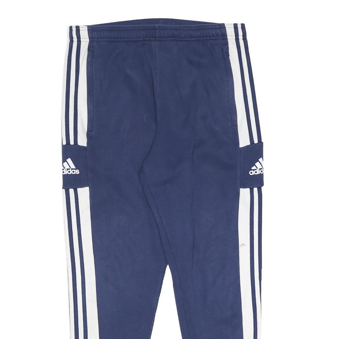 ADIDAS Mens Joggers Navy Blue & White Regular Tapered L W32 L29 Sportswear