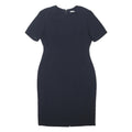 MARKS & SPENCER Womens Navy Blue Day Dress Polyester Blend Short Sleeve Knee