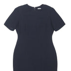 MARKS & SPENCER Womens Navy Blue Day Dress Polyester Blend Short Sleeve Knee
