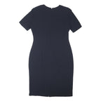 MARKS & SPENCER Womens Navy Blue Day Dress Polyester Blend Short Sleeve Knee