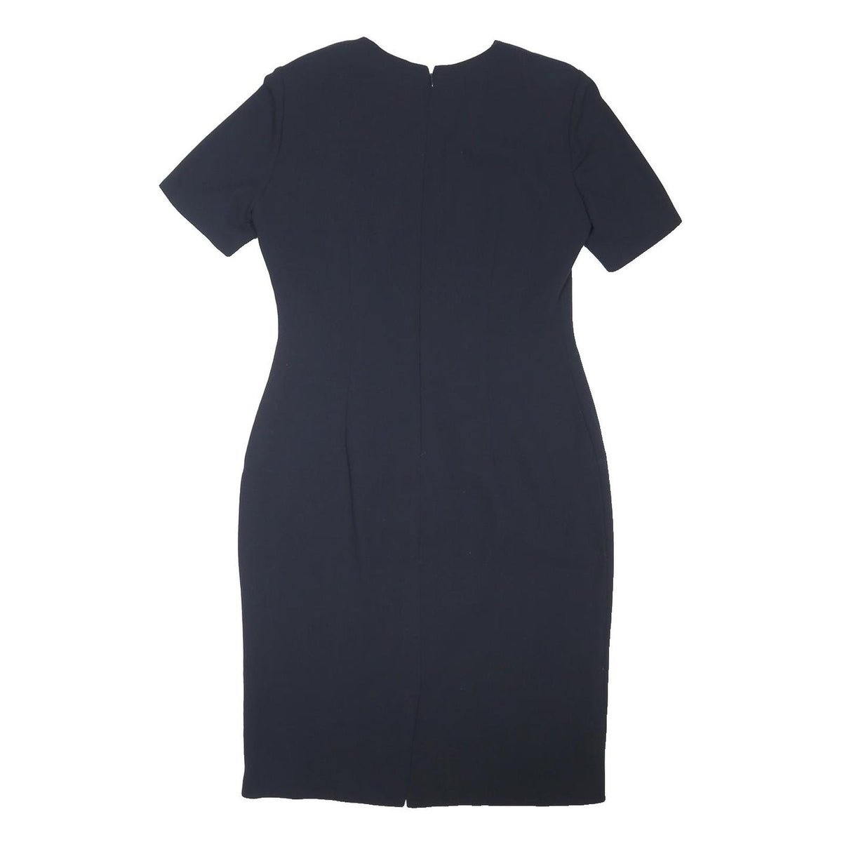 MARKS & SPENCER Womens Navy Blue Day Dress Polyester Blend Short Sleeve Knee