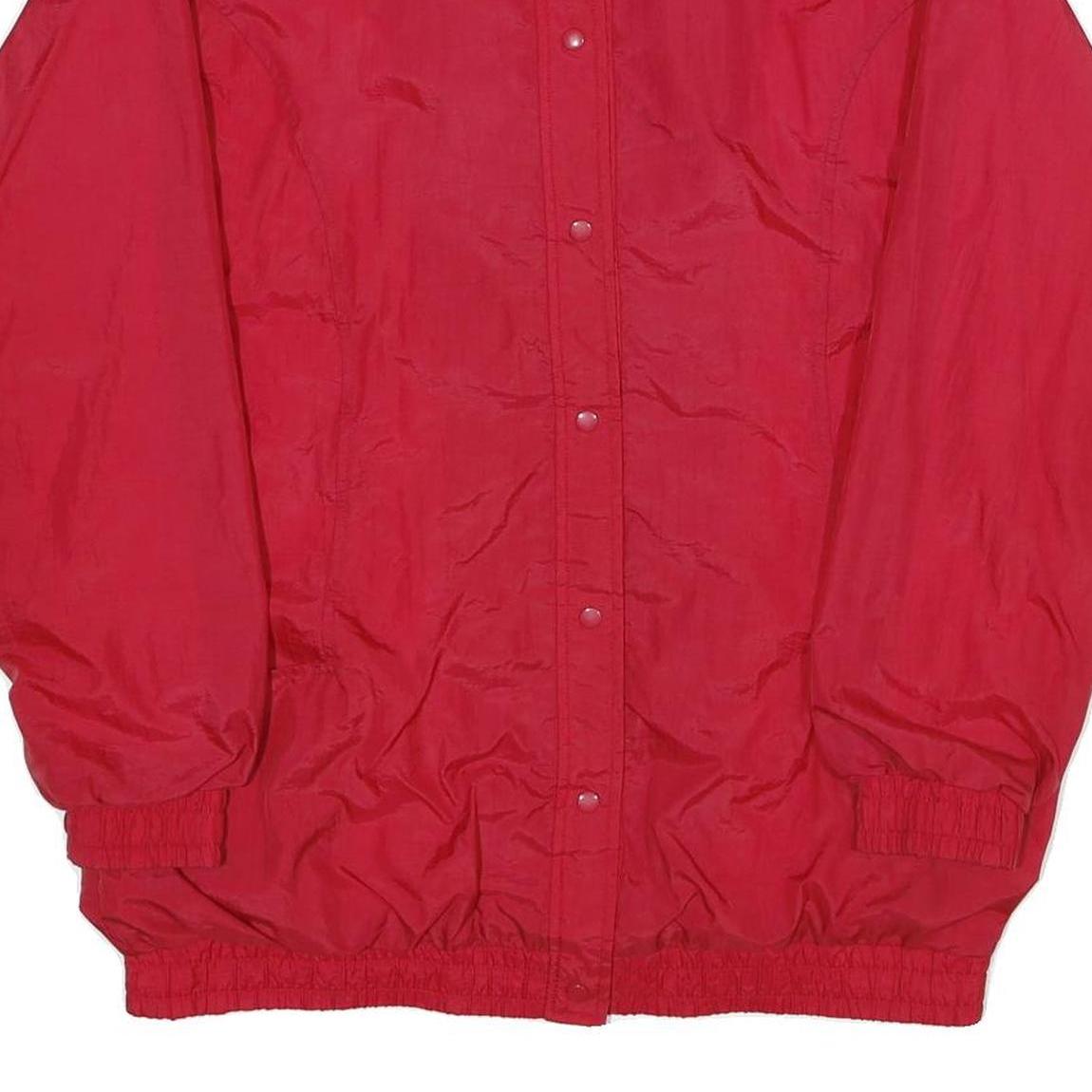 BLAIR Womens Red Nylon Plain Button Jacket M Lightweight Casual Outerwear