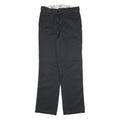 DICKIES Mens Cotton Blend Black Regular Straight Trousers W30 L33 Workwear Zip