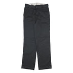DICKIES Mens Cotton Blend Black Regular Straight Trousers W30 L33 Workwear Zip