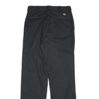 DICKIES Mens Cotton Blend Black Regular Straight Trousers W30 L33 Workwear Zip
