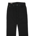 LEE Mens Black Cotton Blend Regular Straight Trousers W32 L31 Classic Button