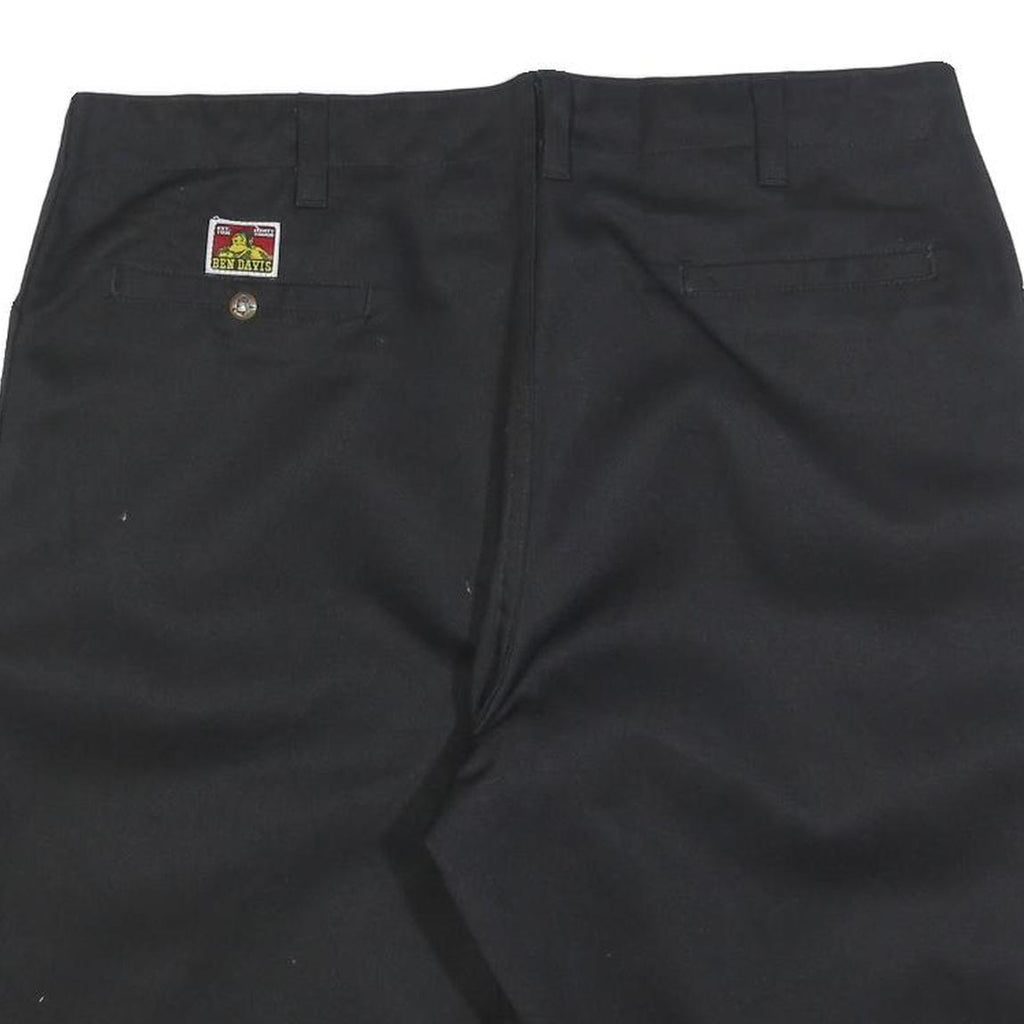 BEN DAVIS Mens Shorts Black Cotton Blend Casual 2XL W40 Workwear Durable