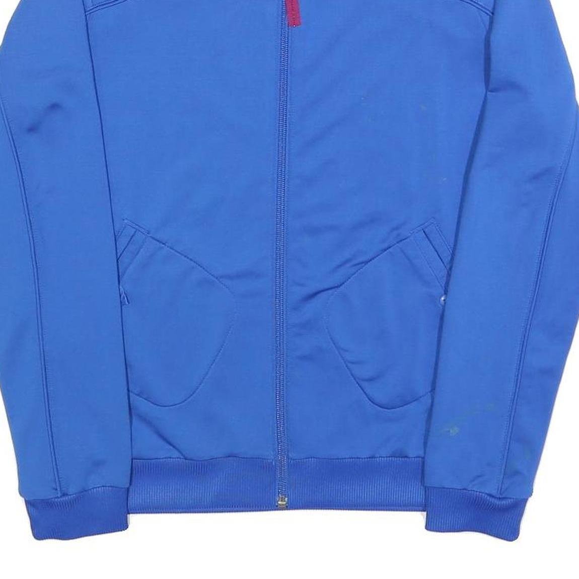 ADIDAS Womens Blue Zip Up Jacket UK 10 Polyester Blend Track Plain Sporty