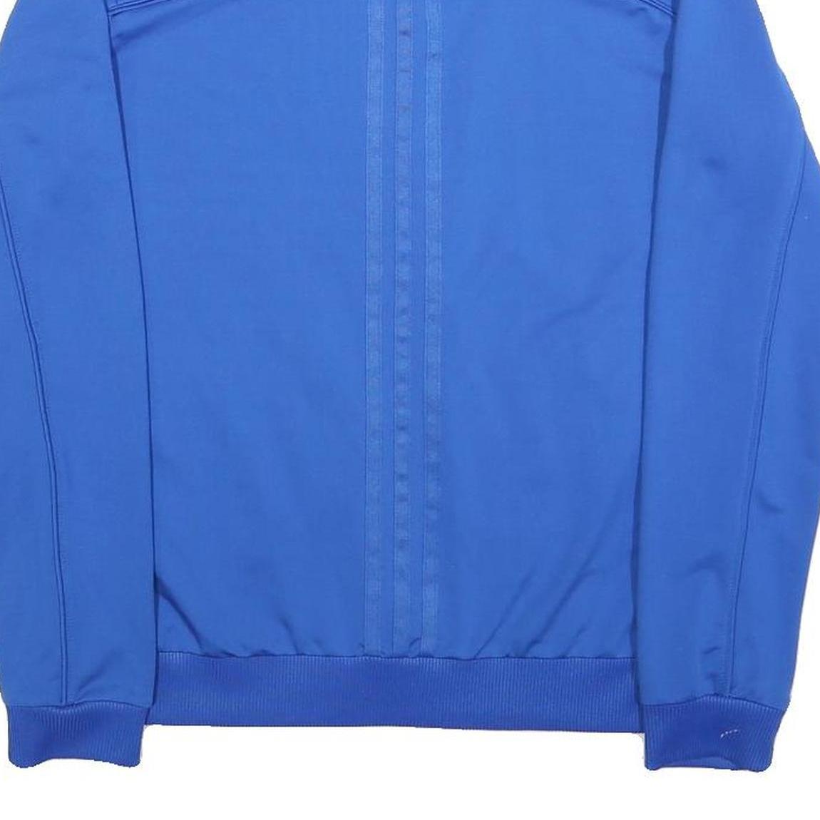 ADIDAS Womens Blue Zip Up Jacket UK 10 Polyester Blend Track Plain Sporty