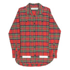 OFF-WHITE Mens Red & Green Tartan Plaid Shirt S Cotton Signature Back Print