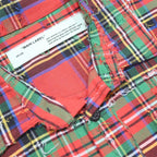 OFF-WHITE Mens Red & Green Tartan Plaid Shirt S Cotton Signature Back Print