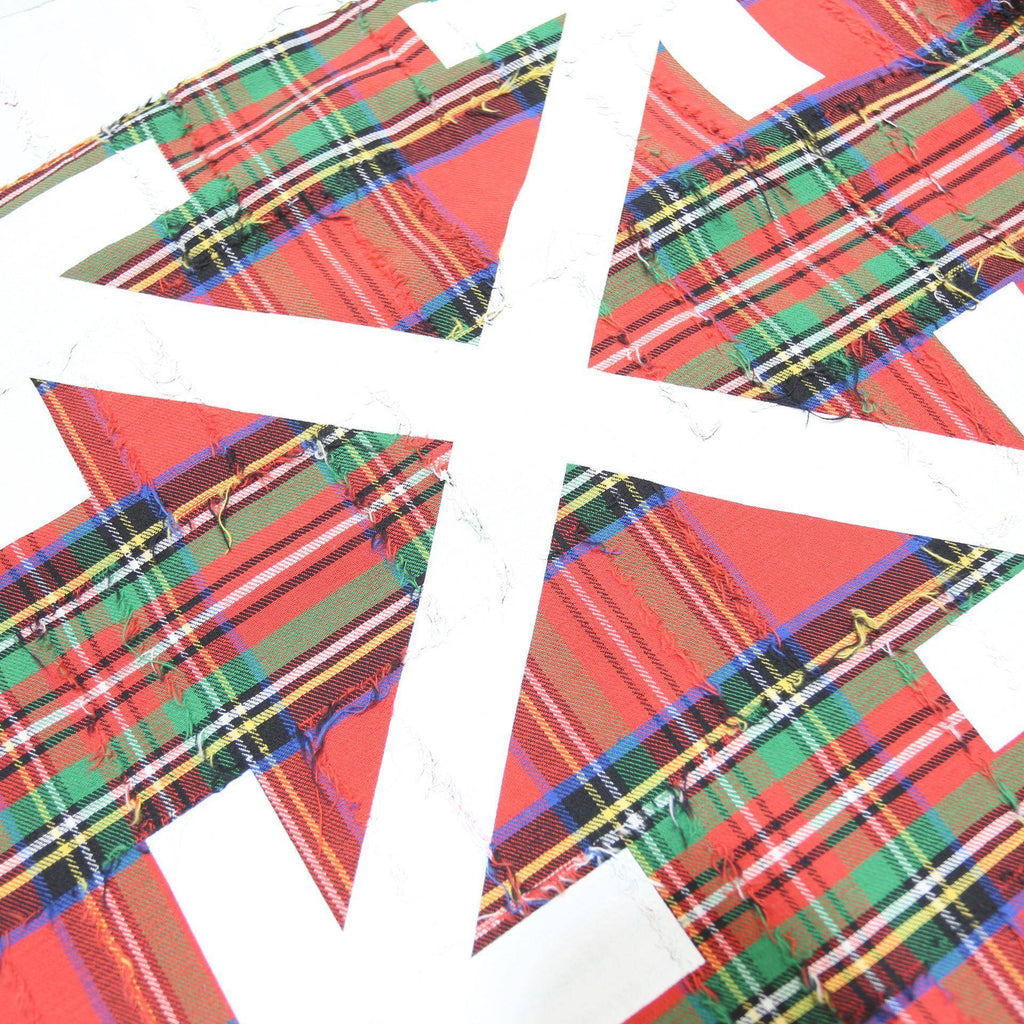 OFF-WHITE Mens Red & Green Tartan Plaid Shirt S Cotton Signature Back Print